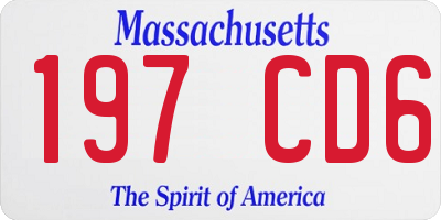 MA license plate 197CD6