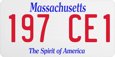 MA license plate 197CE1