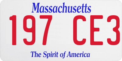 MA license plate 197CE3