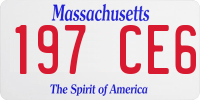 MA license plate 197CE6
