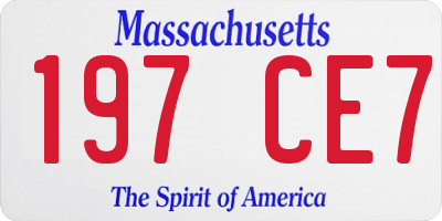 MA license plate 197CE7