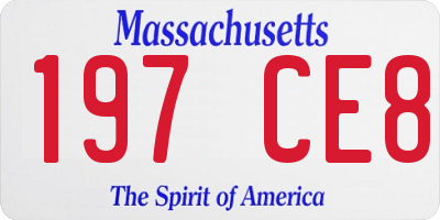 MA license plate 197CE8