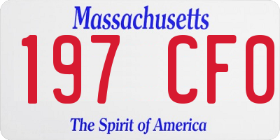 MA license plate 197CF0