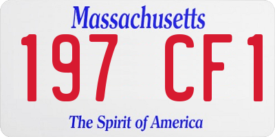 MA license plate 197CF1