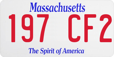 MA license plate 197CF2