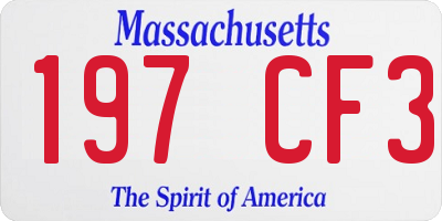 MA license plate 197CF3