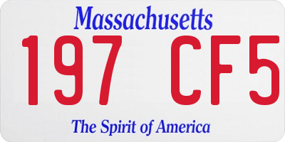MA license plate 197CF5