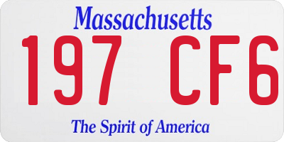 MA license plate 197CF6