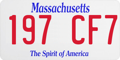 MA license plate 197CF7