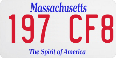 MA license plate 197CF8