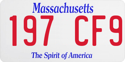 MA license plate 197CF9