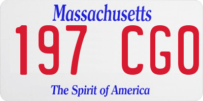 MA license plate 197CG0