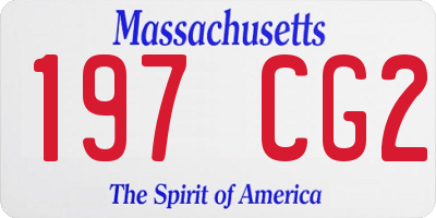 MA license plate 197CG2