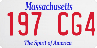 MA license plate 197CG4