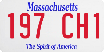 MA license plate 197CH1