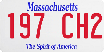 MA license plate 197CH2