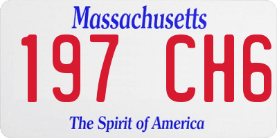 MA license plate 197CH6