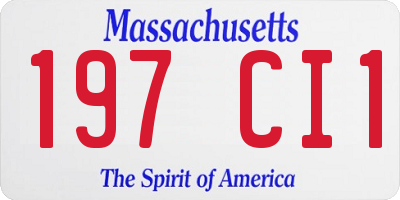 MA license plate 197CI1