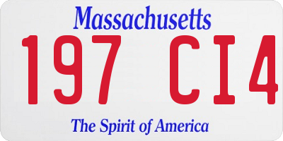 MA license plate 197CI4