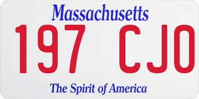 MA license plate 197CJ0