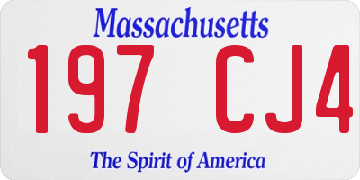 MA license plate 197CJ4