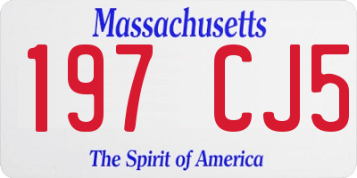MA license plate 197CJ5