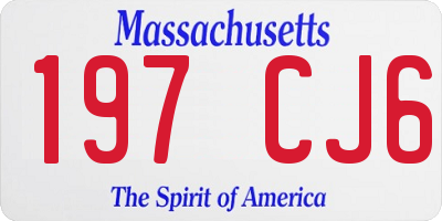 MA license plate 197CJ6