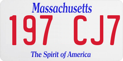 MA license plate 197CJ7