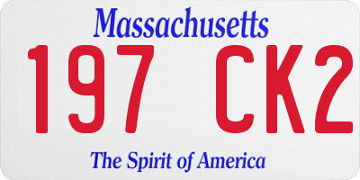 MA license plate 197CK2