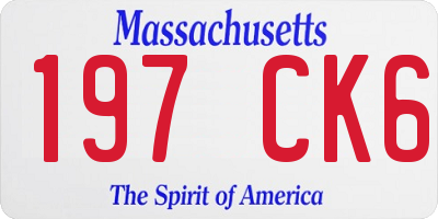 MA license plate 197CK6