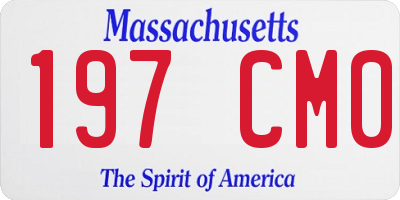 MA license plate 197CM0