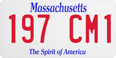MA license plate 197CM1