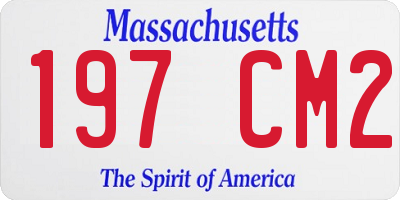 MA license plate 197CM2