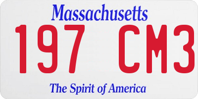 MA license plate 197CM3