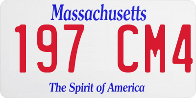 MA license plate 197CM4