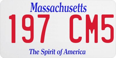 MA license plate 197CM5