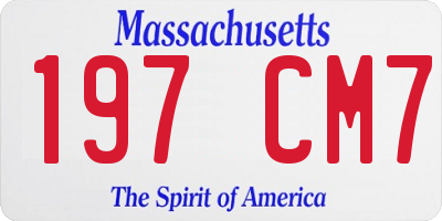 MA license plate 197CM7
