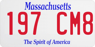 MA license plate 197CM8