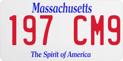 MA license plate 197CM9