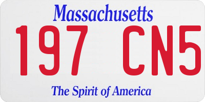 MA license plate 197CN5