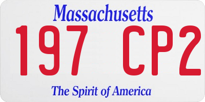 MA license plate 197CP2