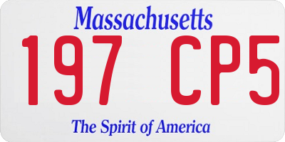 MA license plate 197CP5