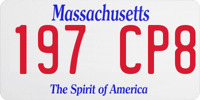 MA license plate 197CP8