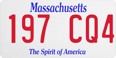 MA license plate 197CQ4