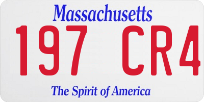 MA license plate 197CR4