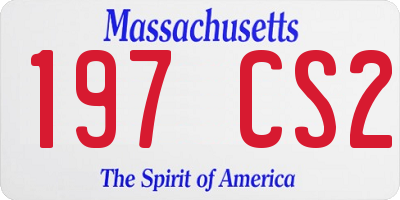 MA license plate 197CS2