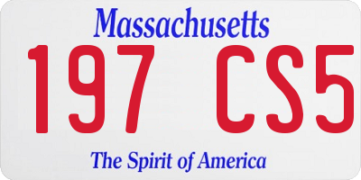MA license plate 197CS5