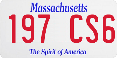 MA license plate 197CS6