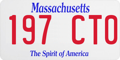 MA license plate 197CT0