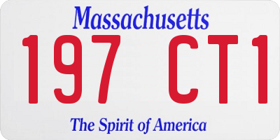 MA license plate 197CT1